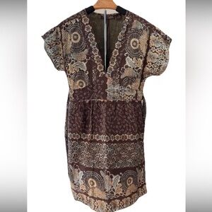 Speed control Y2K cotton mini dress size Medium ladies Mandela floral lined